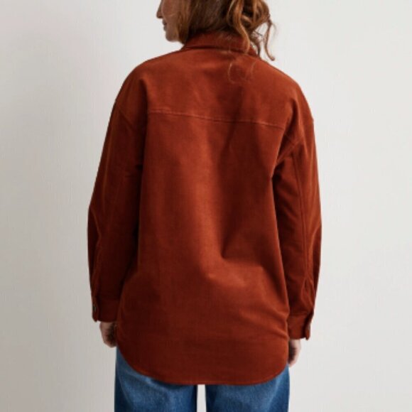 Madewell Corduroy Twill Oversized Shirt-Jacket in Stained Mahogany sz S - Picture 2 of 5
